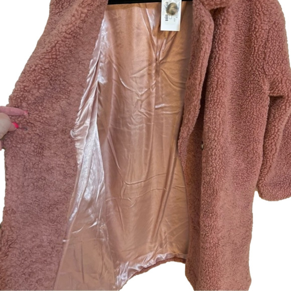 SADIE & Sage by Anthropologie Marta Diverse Dusty Pink Shearling Teddy C… - Picture 5 of 13
